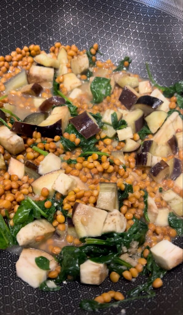 Schnelle Spinat-Linsen-Pfanne